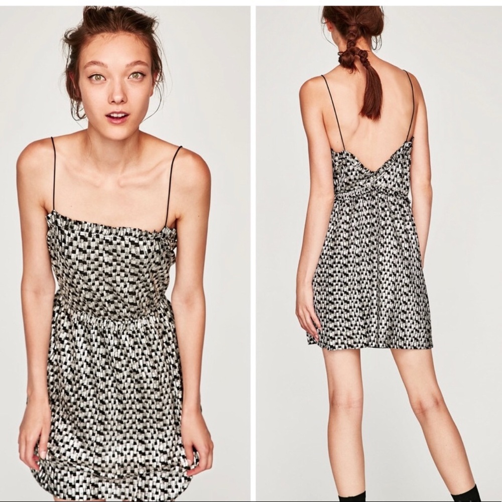 (NWT) Zara Shimmery Dress With Thin Straps